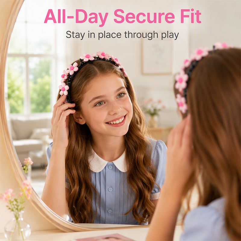 🌸 LAST DAY – Buy 2 Get 4 FREE一$5.83 EACH✨ Cartoon Braiding Headband — Integrated Mini Clips, Instant Braids for Girls