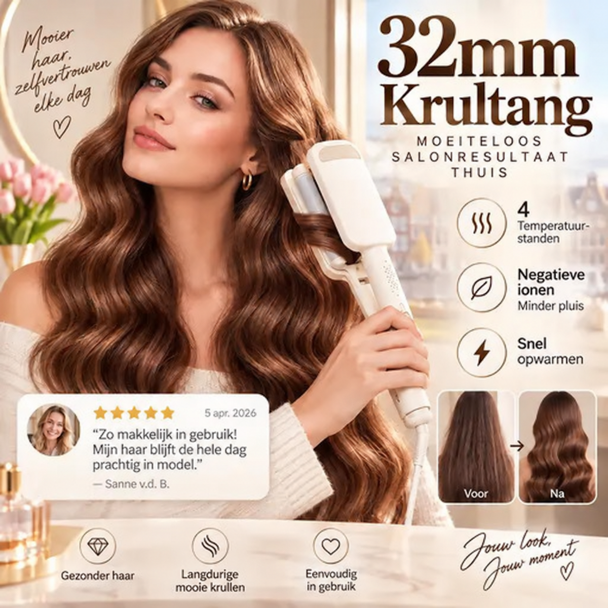 💗 LAST DAY – 50% OFF ✨ 32mm Hair Waver — Fast Heat-Up, Adjustable Temperature & Long-Lasting Salon Waves