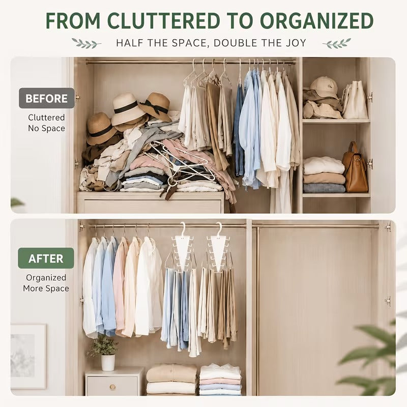 🔥LAST DAY -BUY 2 GET 4 FREE-$5.5 EACH🎁Multi-Functional V-Shaped Double Sided Hanger Storage Rack