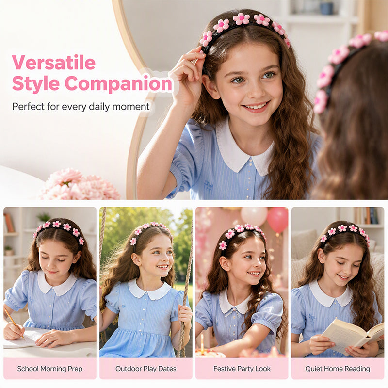 🌸 LAST DAY – Buy 2 Get 4 FREE一$5.83 EACH✨ Cartoon Braiding Headband — Integrated Mini Clips, Instant Braids for Girls