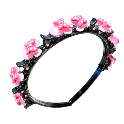 🌸 LAST DAY – Buy 2 Get 4 FREE一$5.83 EACH✨ Cartoon Braiding Headband — Integrated Mini Clips, Instant Braids for Girls