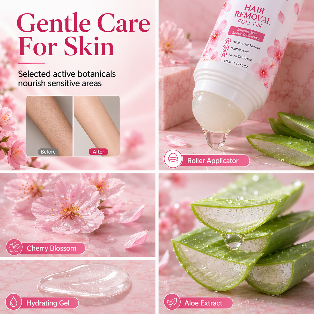 🔥LAST DAY -BUY 2 GET 2 FREE-$9.24 EACH✨Gentle Smooth Roll-On Body Hair Removal